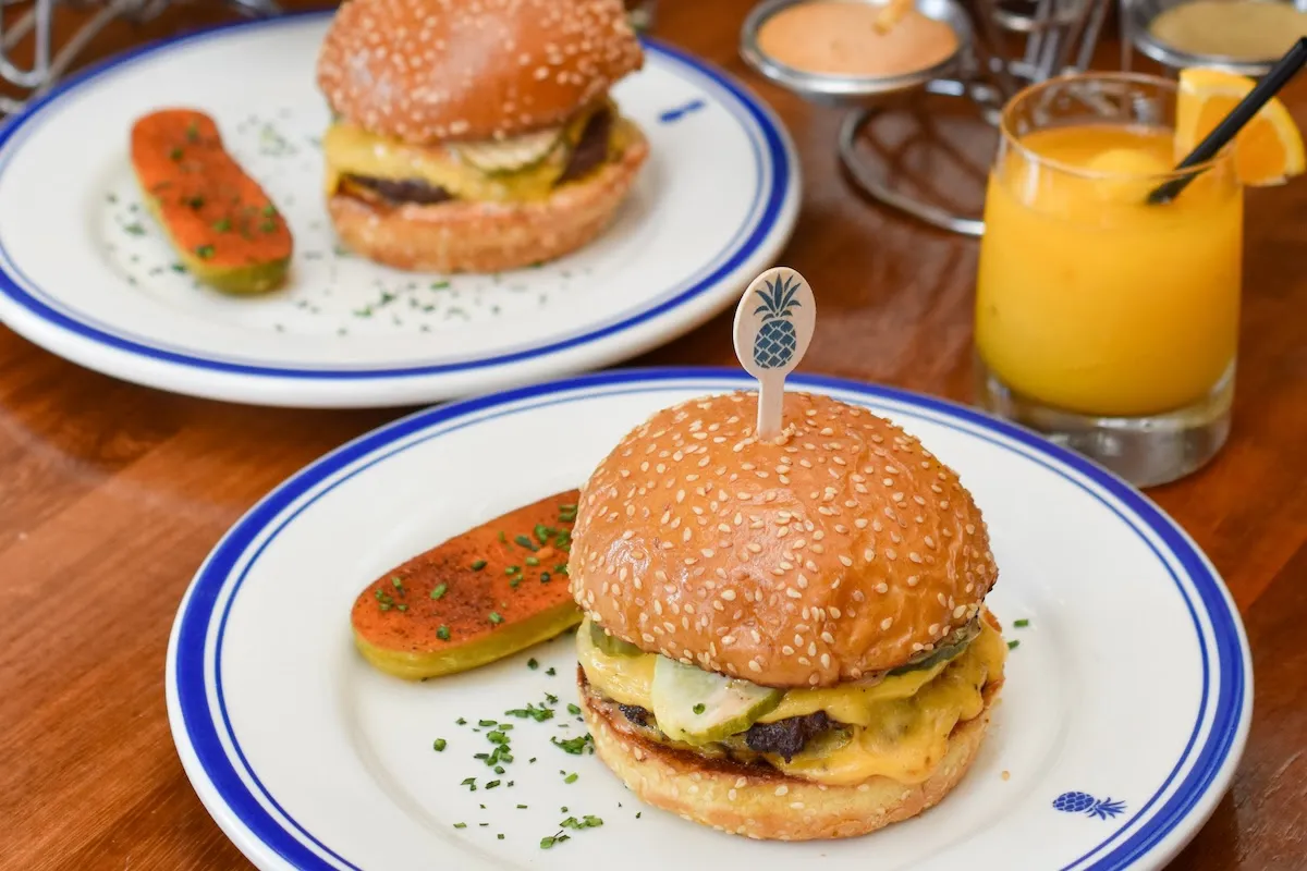Hudson House signature dishes The CheeseburgerFrench ChickenThe Hudson